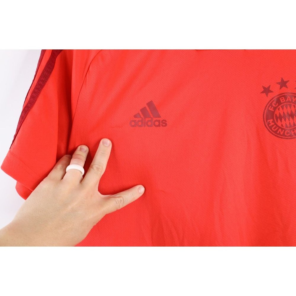 Adidas Mens Small Distressed Spell Out FC Bayern Munich Soccer Jersey Futbol Red - Picture 6 of 11